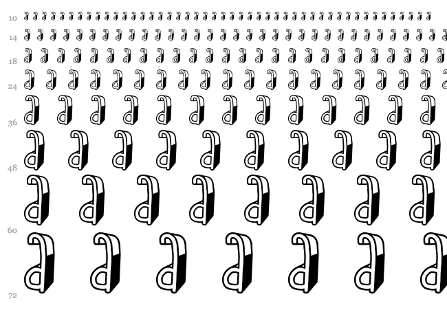 The Super Ryal 2015 font waterfall